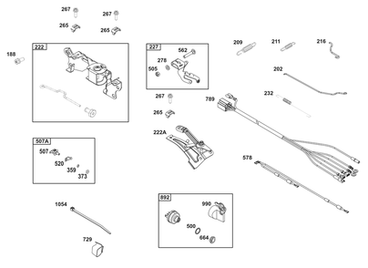 Controls Group Diagram and Parts List for 386447-0114-B5 200000 - 399999 Briggs and Stratton Engine